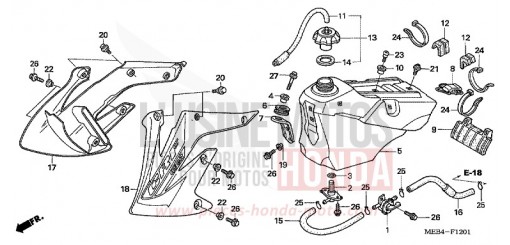 RESERVOIR A CARBURANT (CRF450R5,6,7,8) CRF450R5 de 2005